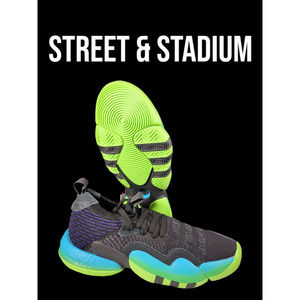 Men's Adidas Trae Young 2, size 9.5 CORE BLACK/SOLAR GREEN